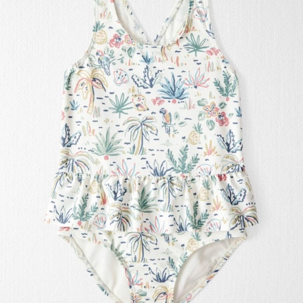 #73. 🆕 NWT - Little Planet by Carters Tropical Print Kids Swim One Piece
